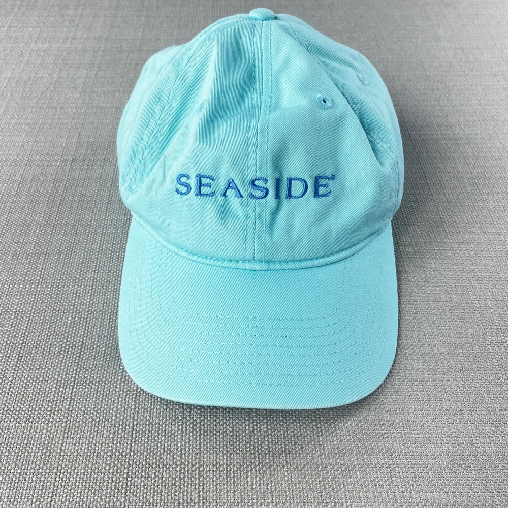 Seaside Baseball Hat Unisex OSFM Aqua Blue Embroidered Dad Cap Strapback